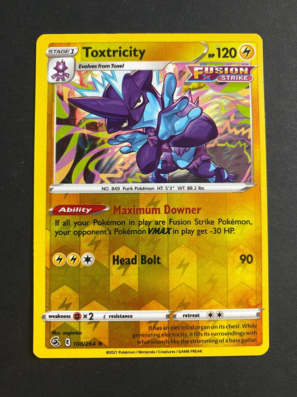 Pokemon Toxtricity 108/264 Fusion Strike Reverse Holo NM