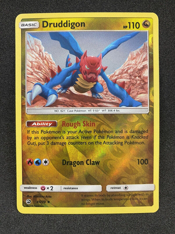 Pokemon Druddigon 45/70 Reverse Holo Dragon Majesty LP-VLP
