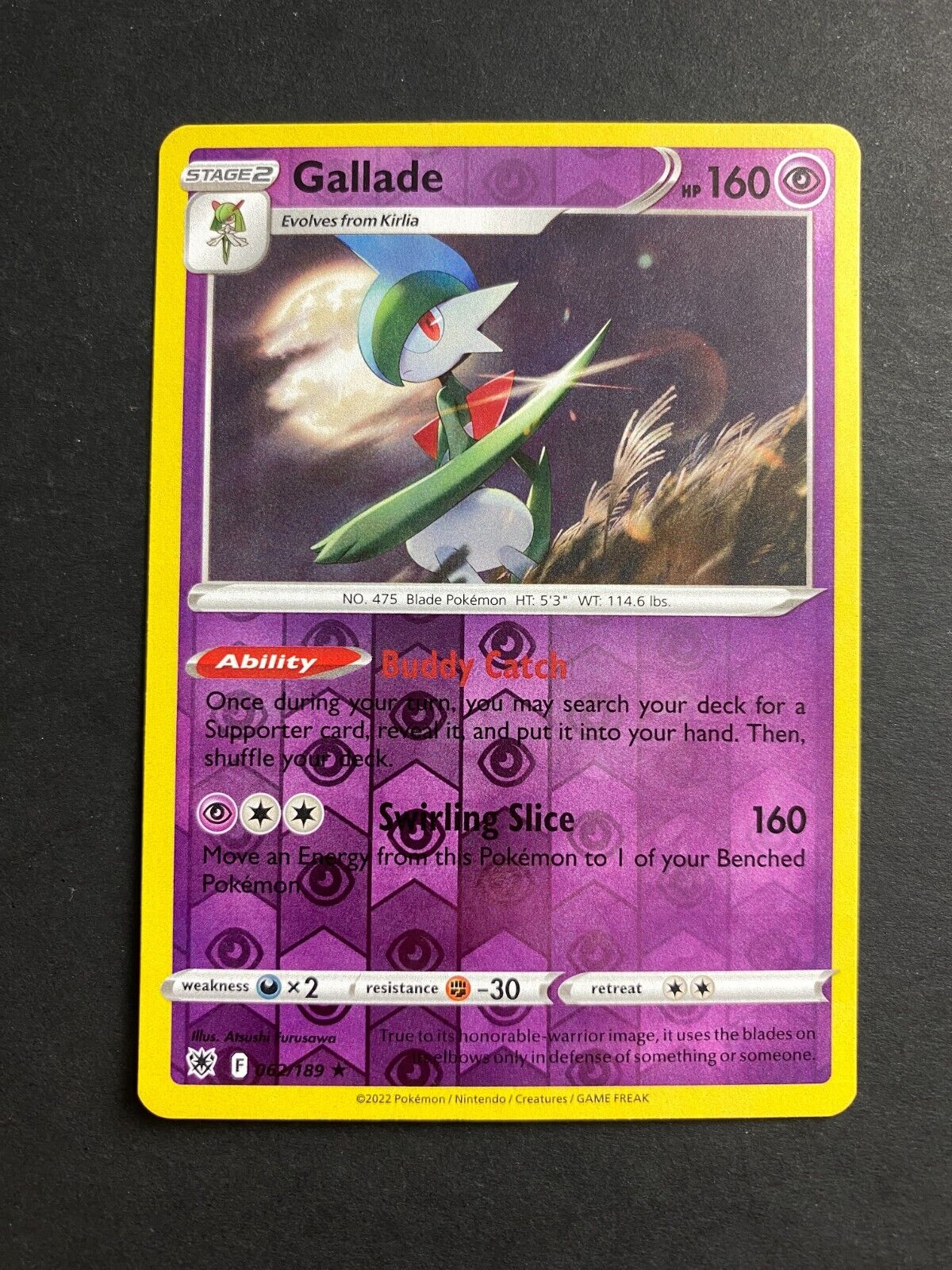 Pokemon Gallade 062/189 Astral Radiance Reverse Holo LP