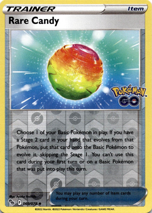 Pokemon Rare Candy 069/078 Pokemon Go Reverse Holo NM