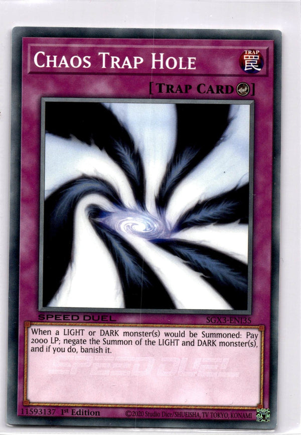 Yugioh Chaos Trap Hole SGX3-ENI35 Speed Duel Common 1st Edition NM
