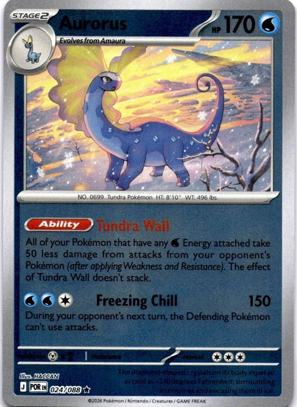 Pokemon Aurorus 024/088 Perfect Order Reverse Holo NM