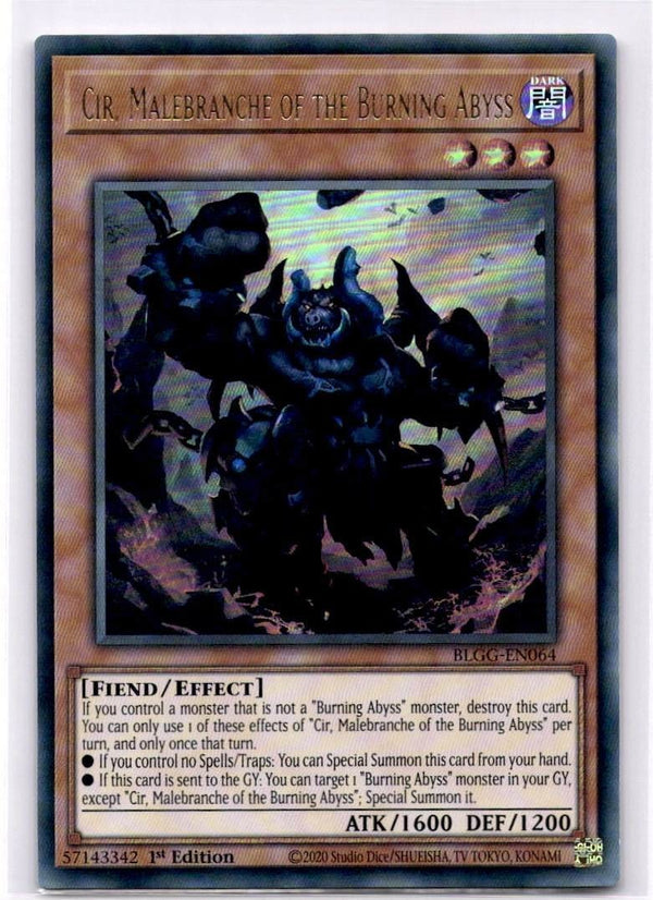 Yugioh Cir, Malebranche of the Burning Abyss BLGG-EN064 Ultra Rare 1st Ed NM