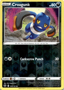 Pokemon Croagunk 109/195 Silver Tempest Reverse Holo NM