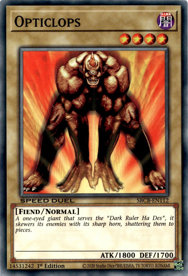 Yugioh Opticlops SBCB-EN112 Speed Duel Common 1st Edition VLP/NM