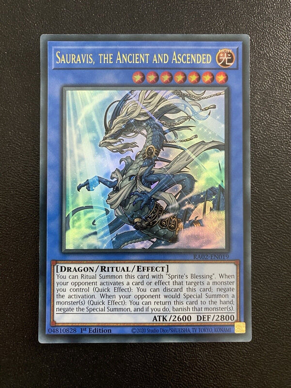 Yugioh Sauravis, the Ancient and Ascended RA02-EN019 Ultra Rare 1st Edition NM