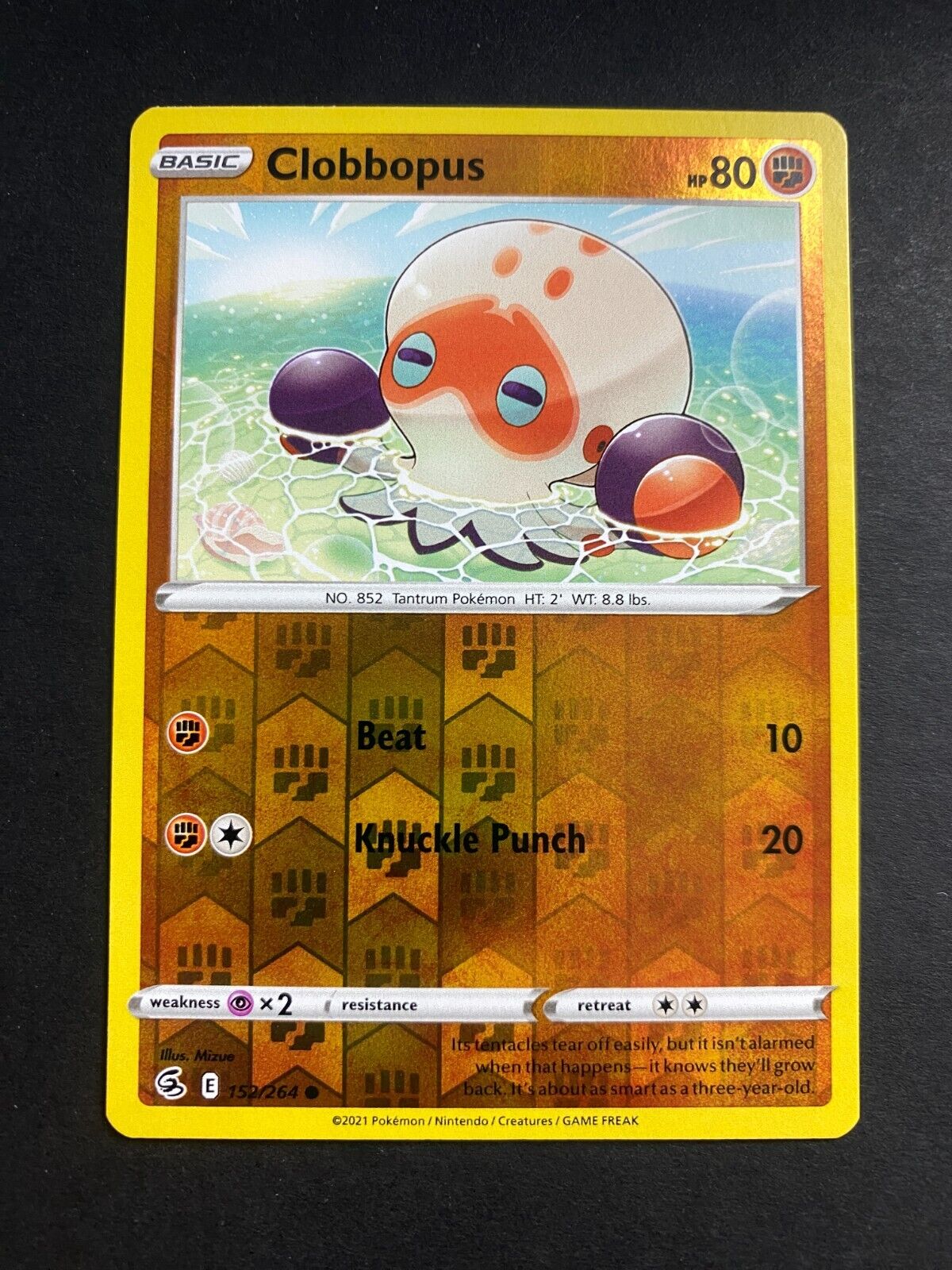 Pokemon Clobbopus 152/264 Fusion Strike Reverse Holo NM