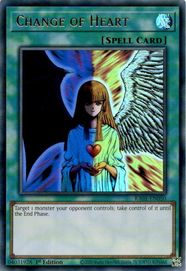 Yugioh Change of Heart RA01-EN050 Ultra Rare 1st Edition NM