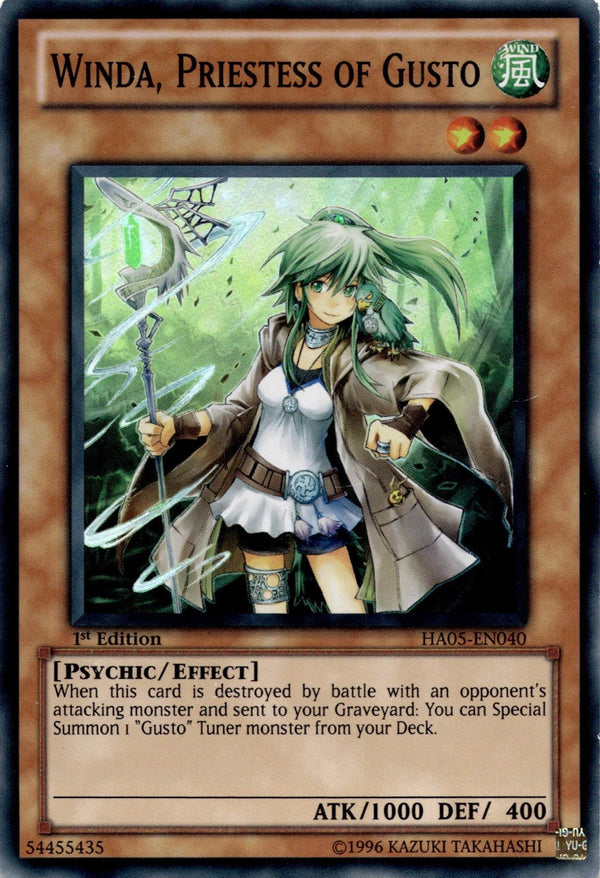Yugioh Winda, Priestess of Gusto HA05-EN040 Super Rare 1st Edition MP/LP