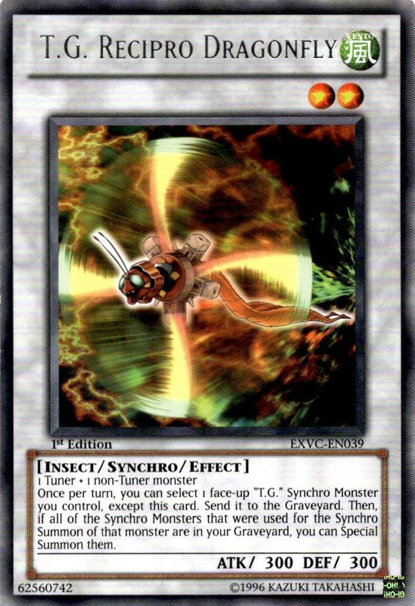 Yugioh T.G. Recipro Dragonfly EXVC-EN039 Rare 1st Edition LP