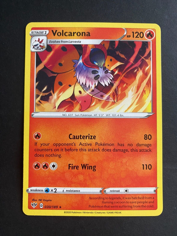 Pokemon Volcarona 030/189 Darkness Ablaze Rare Non Holo NM