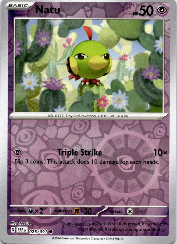 Pokemon Natu 025/091 Paldean Fates Reverse Holo NM