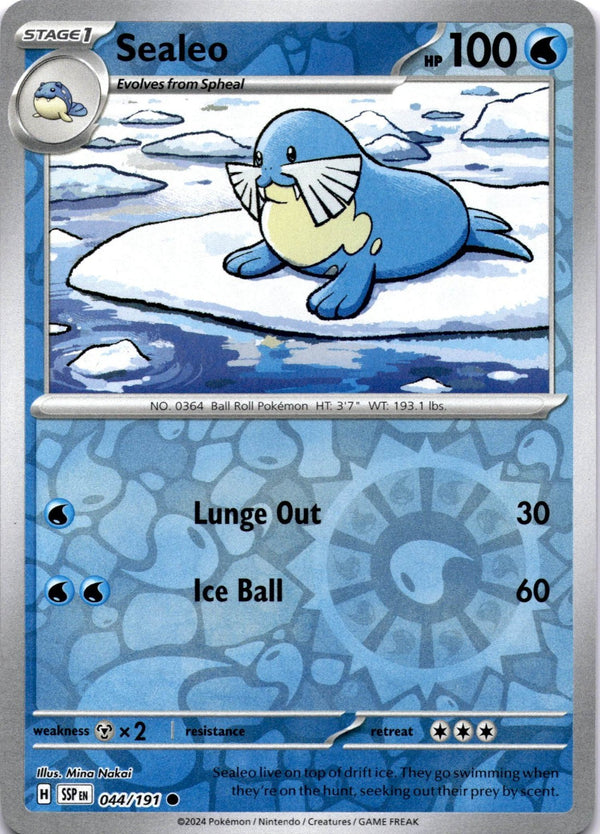 Pokemon Sealeo 044/191 Surging Sparks Reverse Holo NM