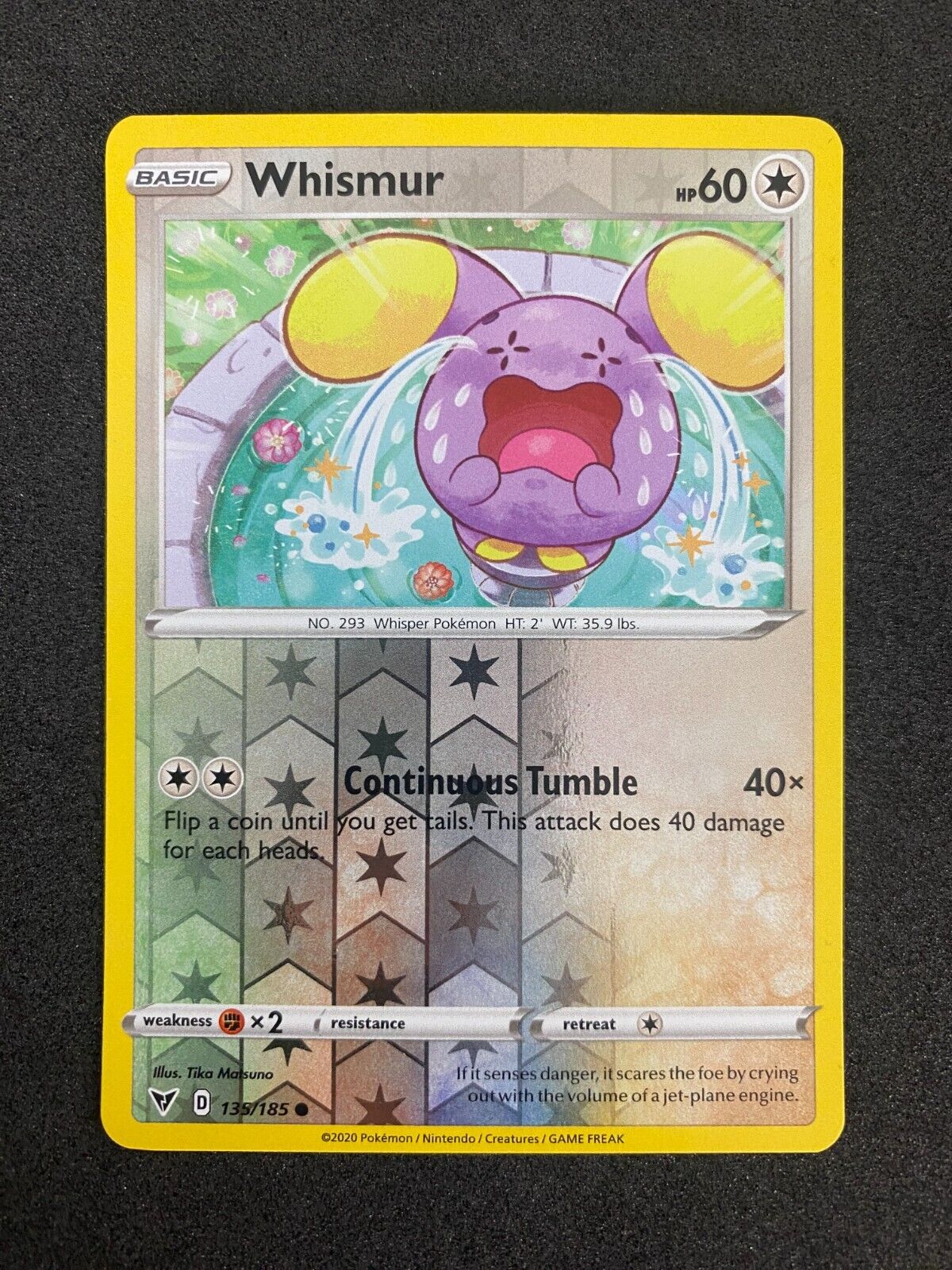 Pokemon Whismur 135/185 Vivid Voltage Reverse Holo NM