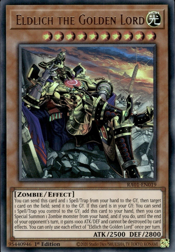 Yugioh Eldlich the Golden Lord RA01-EN019 Ultra Rare Alt Art 1st Edition NM