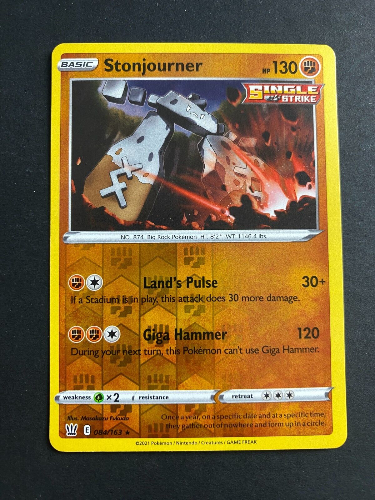 Pokemon Stonjourner 084/163 Battle Styles Reverse Holo NM