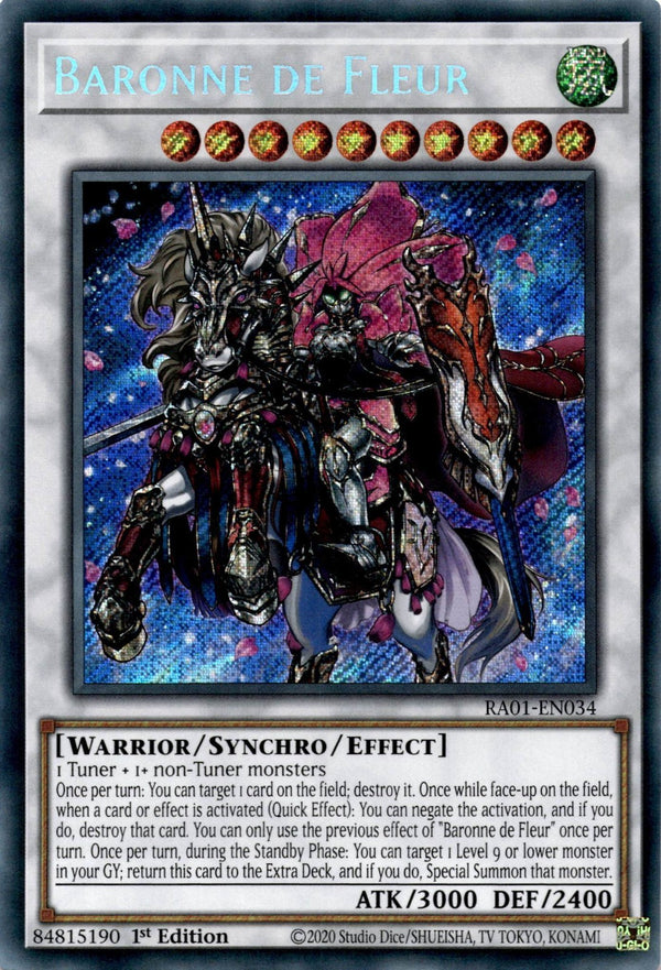 Yugioh Baronne de Fleur RA01-EN034 Secret Rare 1st Edition NM