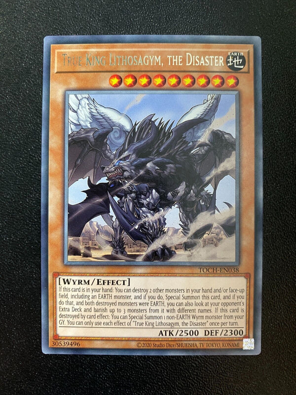 Yugioh True King Lithosagym, the Disaster TOCH-EN038 Rare Unlimited Edition NM