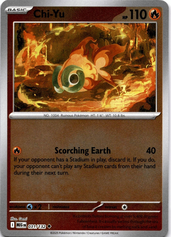 Pokemon Chi-Yu 031/132 Mega Evolution Reverse Holo NM