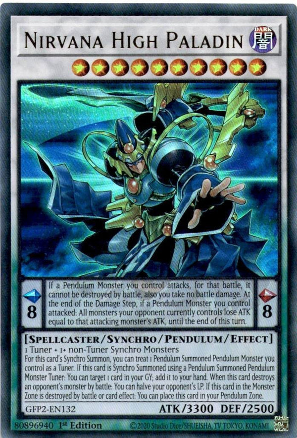 Yugioh Nirvana High Paladin GFP2-EN132 Ultra Rare 1st Edition LP