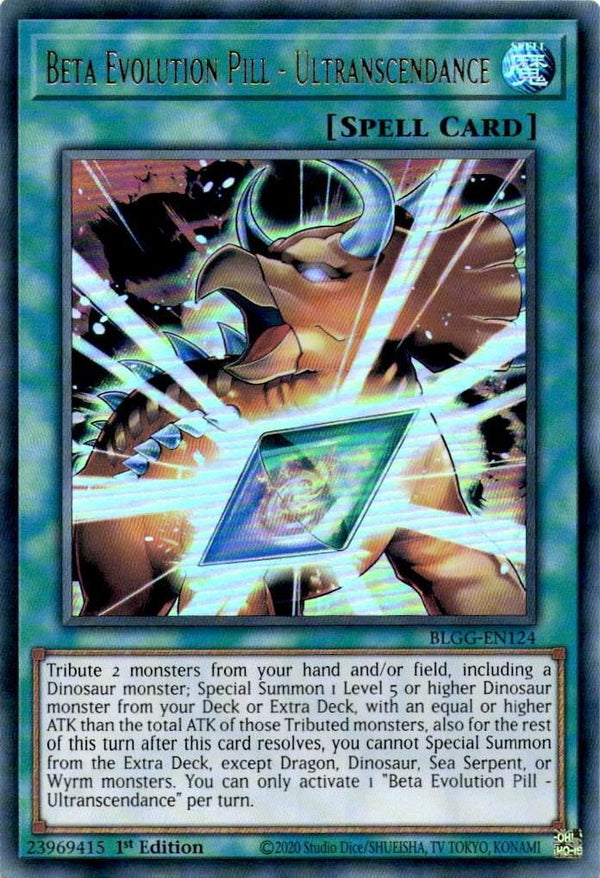 Yugioh Beta Evolution Pill – Ultranscendence BLGG-EN124 Ultra Rare 1st Ed NM