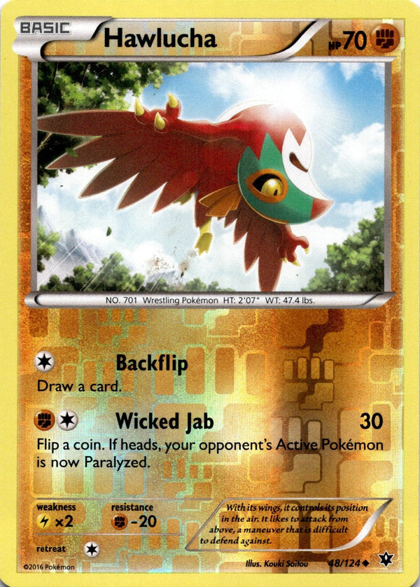 Pokemon Hawlucha 48/124 Fates Collide Reverse Holo NM