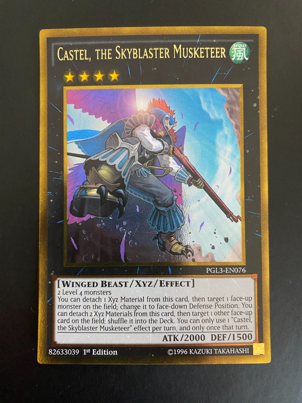 Yugioh Castel, Der Himmelssprenger-Musketier PGL3-EN076 Gold Rare 1st Edition NM