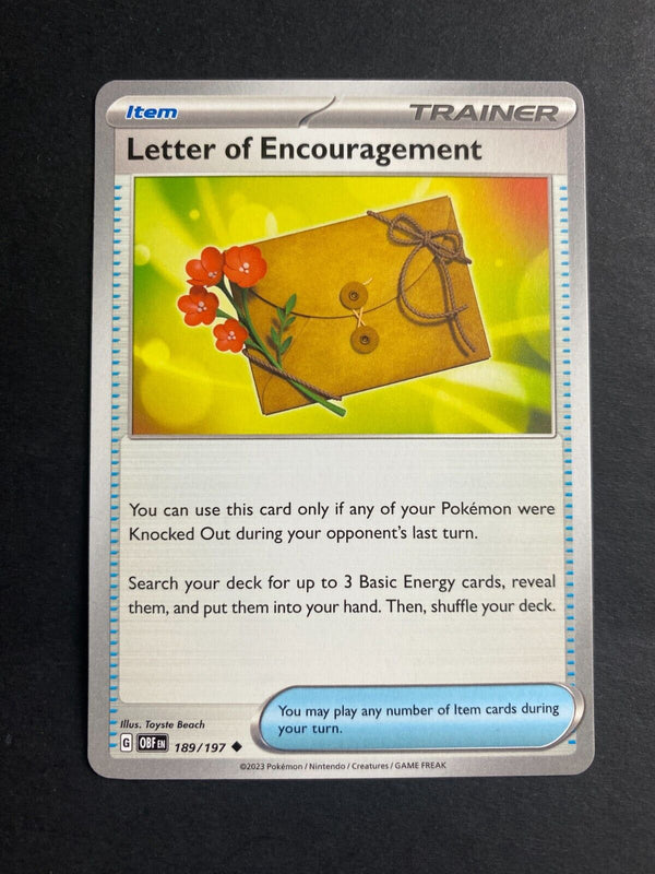 Pokemon Letter of Encouragement 189/197 Obsidian Flames Non Holo NM