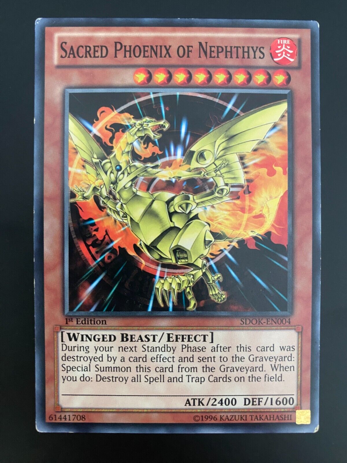 Yugioh Sacred Phoenix of Nephthys SDOK-EN004 1st Edition Common MP