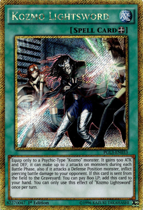 Yugioh Kozmo Lightsword PGL3-EN033 Premium Gold Rare 1st Edition MP/LP