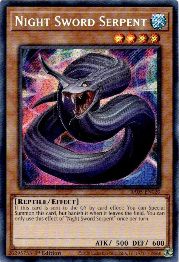 Yugioh Night Sword Serpent RA05-EN020 NA Print Secret Rare 1st Edition NM
