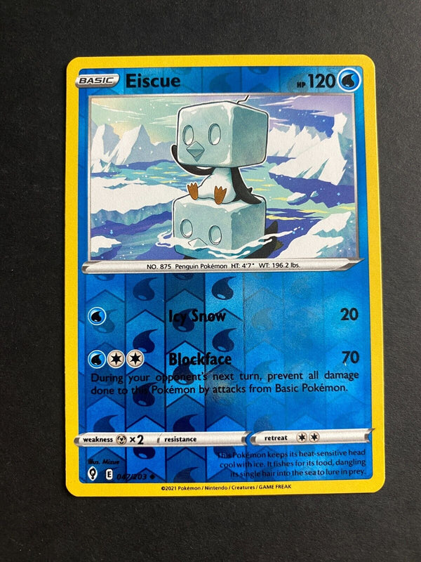 Pokemon Eiscue 047/203 Evolving Skies Reverse Holo LP/NM