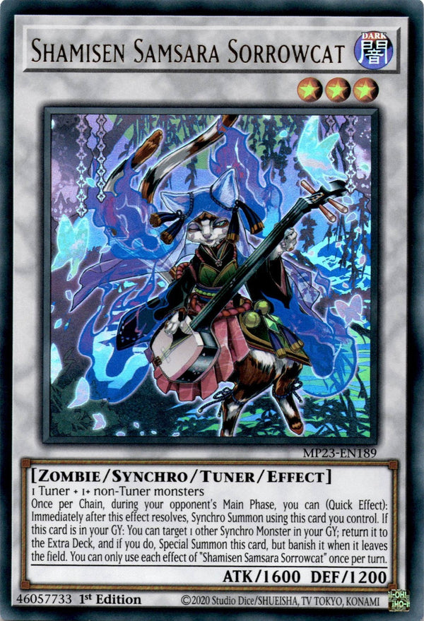 Yugioh Shamisen Samsara Sorrowcat MP23-EN189 Ultra Rare 1st Edition NM