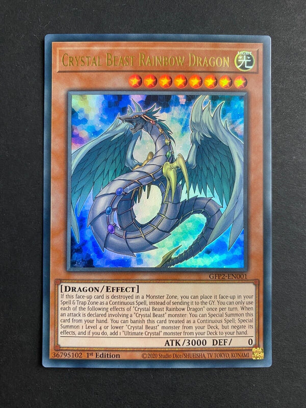 Yugioh Crystal Beast Rainbow Dragon GFP2-EN001 Ultra Rare 1st Edition NM