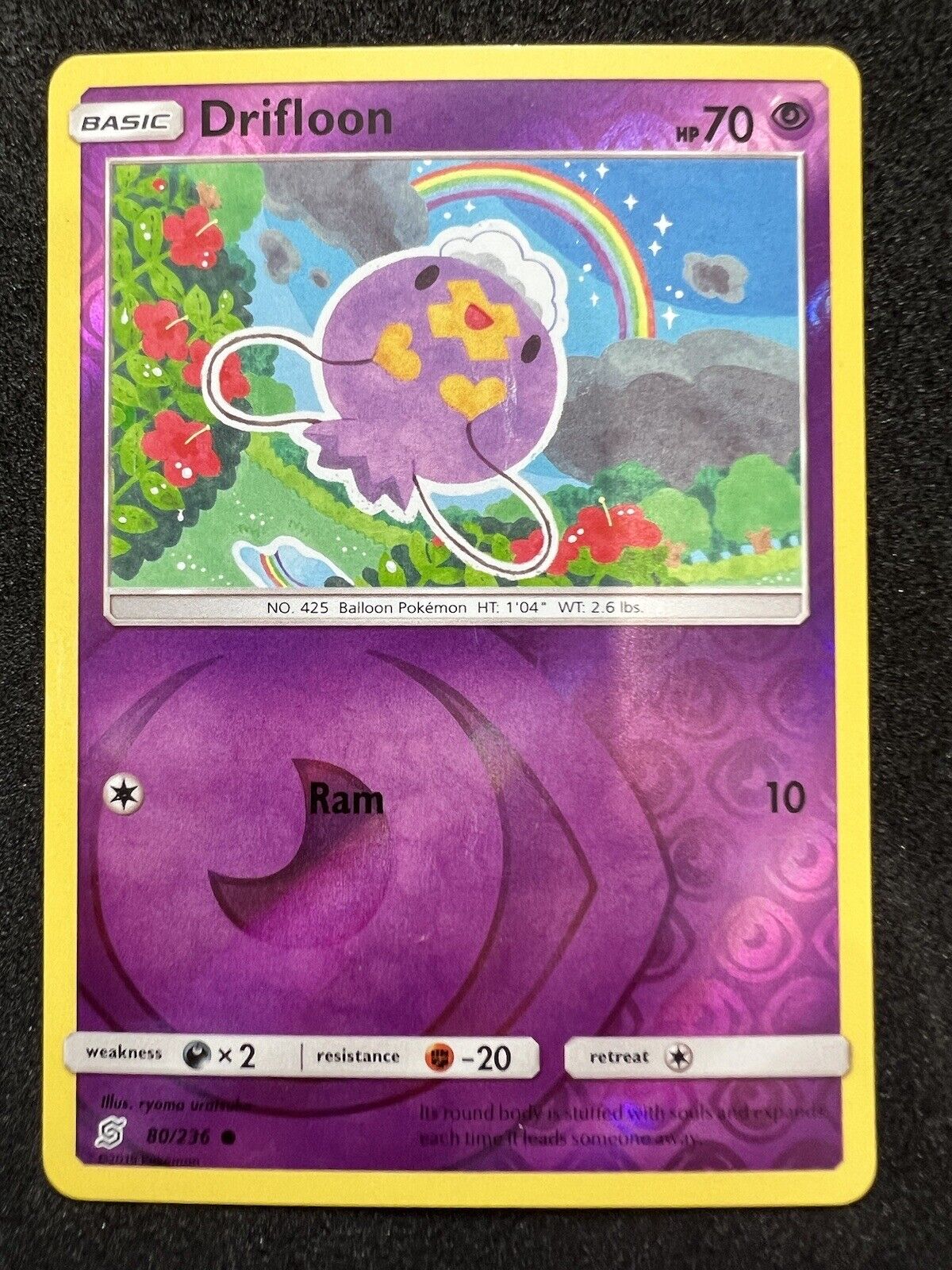 Pokemon Drifloon 80/236 Unified Minds Reverse Holo NM