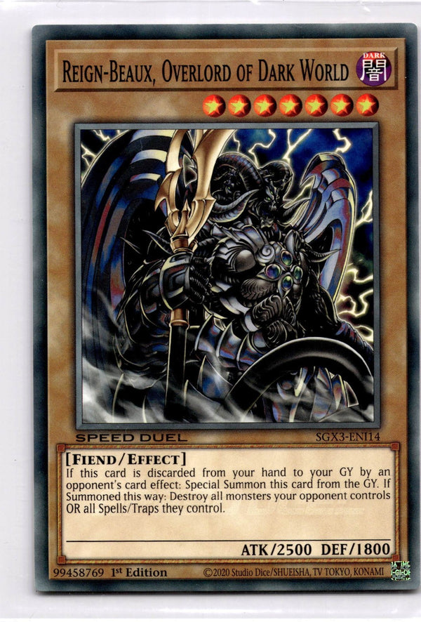Yugioh Reign-Beaux, Overlord of Dark World SGX3-ENI14 Common 1st Edition NM