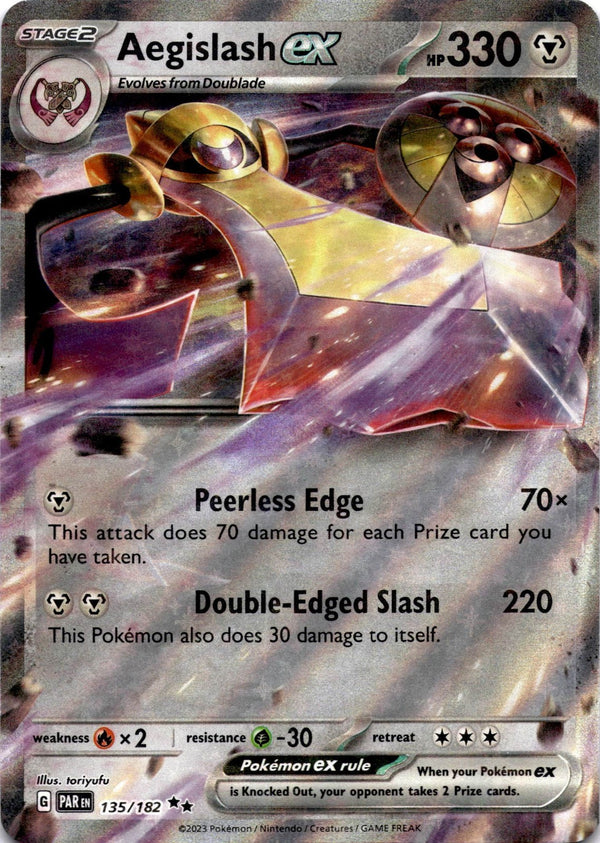 Pokemon Aegislash ex 135/182 Paradox Rift Full Art Holo NM