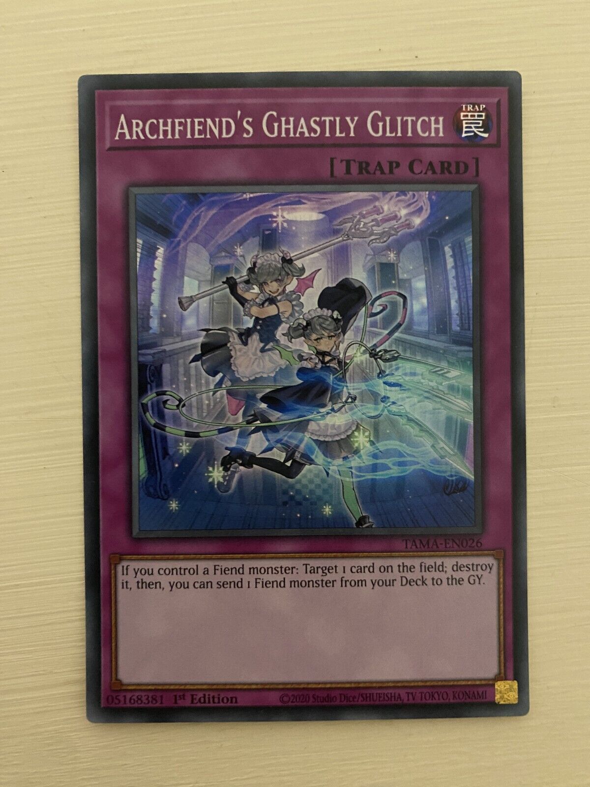 Yugioh Archfiend's Ghastly Glitch TAMA-EN026 Super Rare 1st Edition NM/MINT