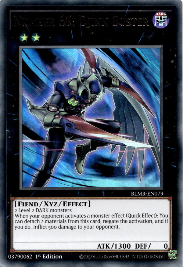 Yugioh Number 65: Djinn Buster BLMR-EN079 Ultra Rare 1st Edition LP