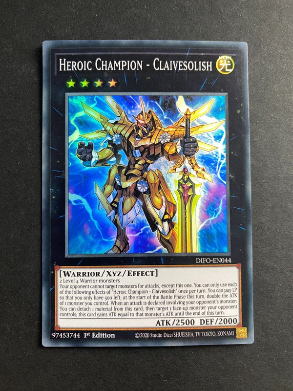 Yugioh Heroic Champion - Claivesolish DIFO-EN044 Super Rare 1st Edition LP