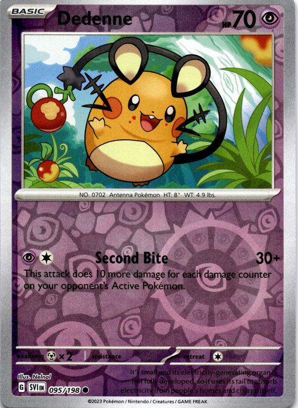 Pokemon Dedenne 095/198 Scarlet Violet Base Reverse Holo NM