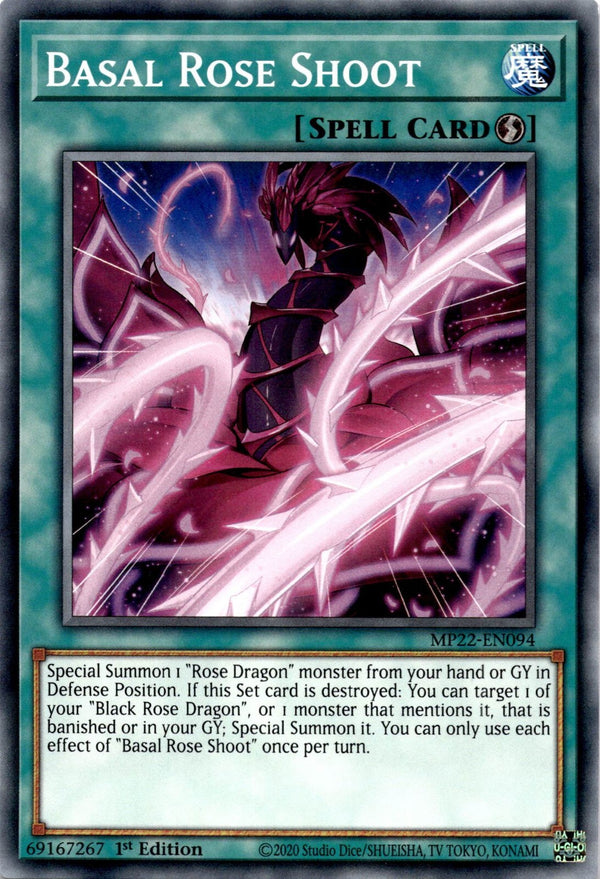 Yugioh Basal Rose Shoot MP22-EN094 Common 1st Edition NM