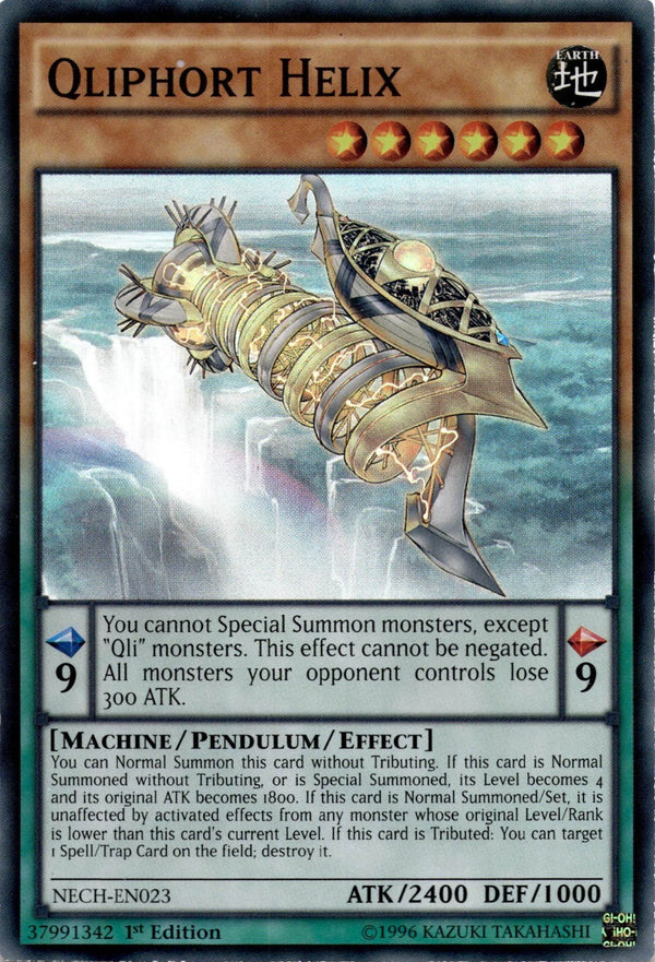 Yugioh Qliphort Helix NECH-EN023 Super Rare 1st Edition MP