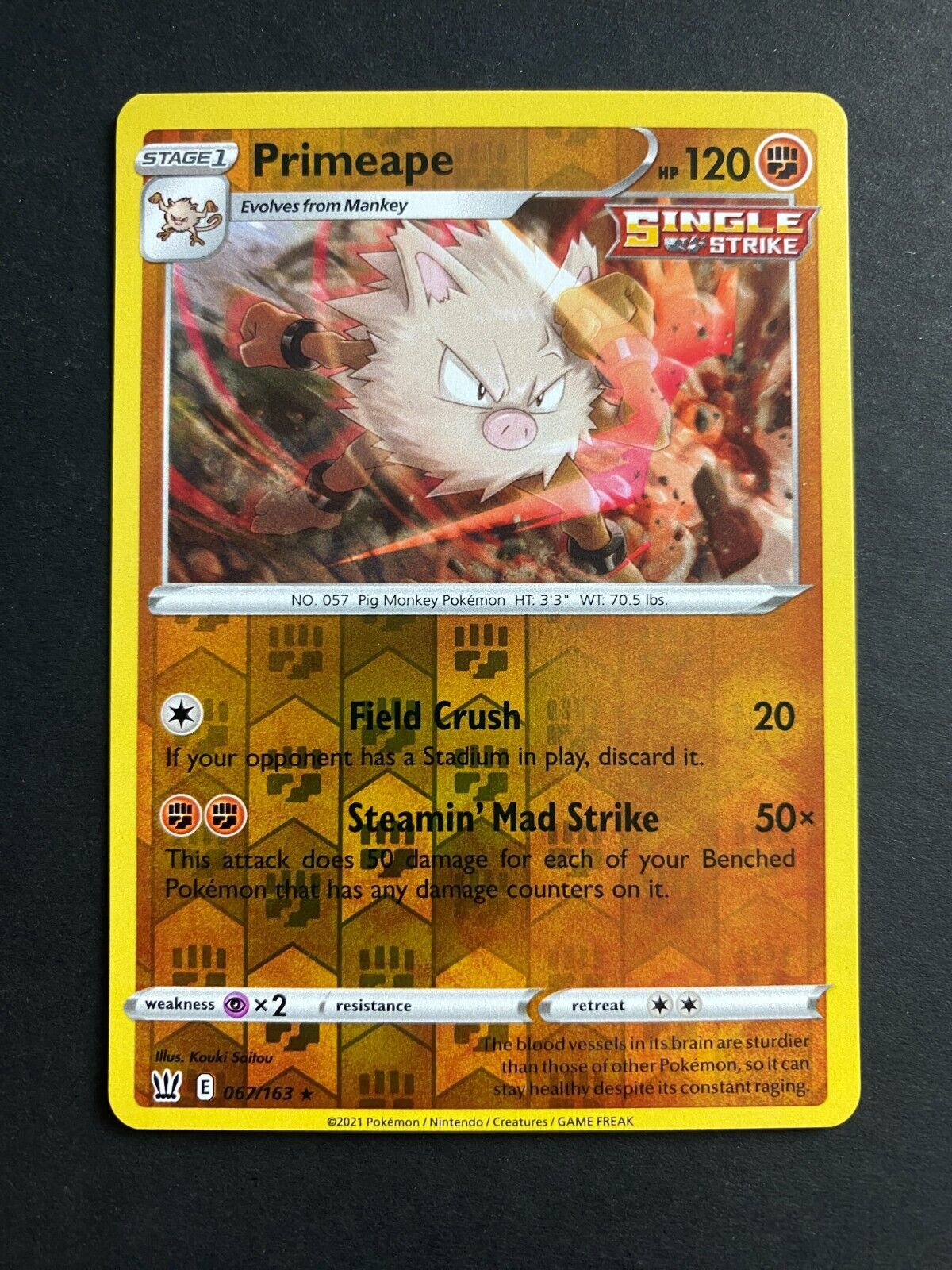 Pokemon Primeape 067/163 Battle Styles Reverse Holo NM