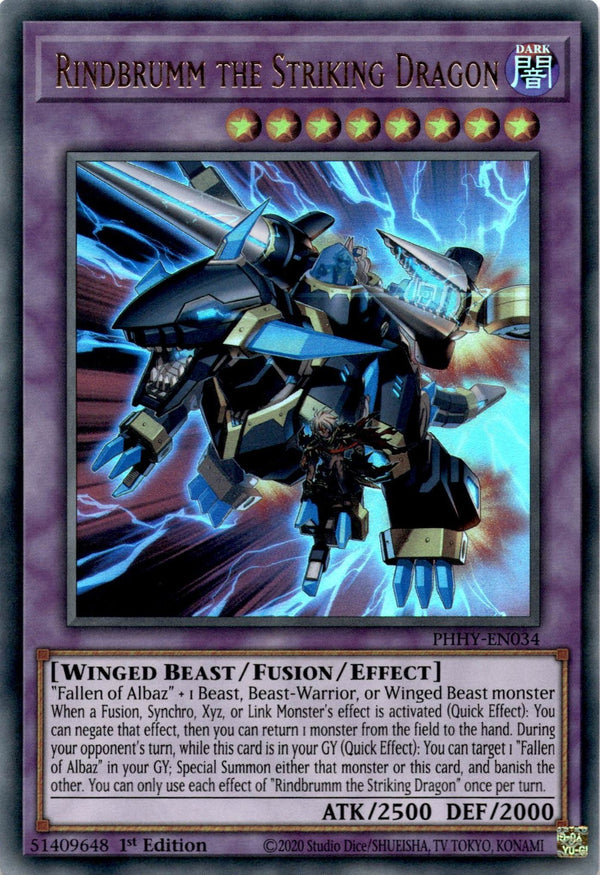 Yugioh Rindbrumm The Striking Dragon PHHY-EN034 Ultra Rare 1st Edition NM
