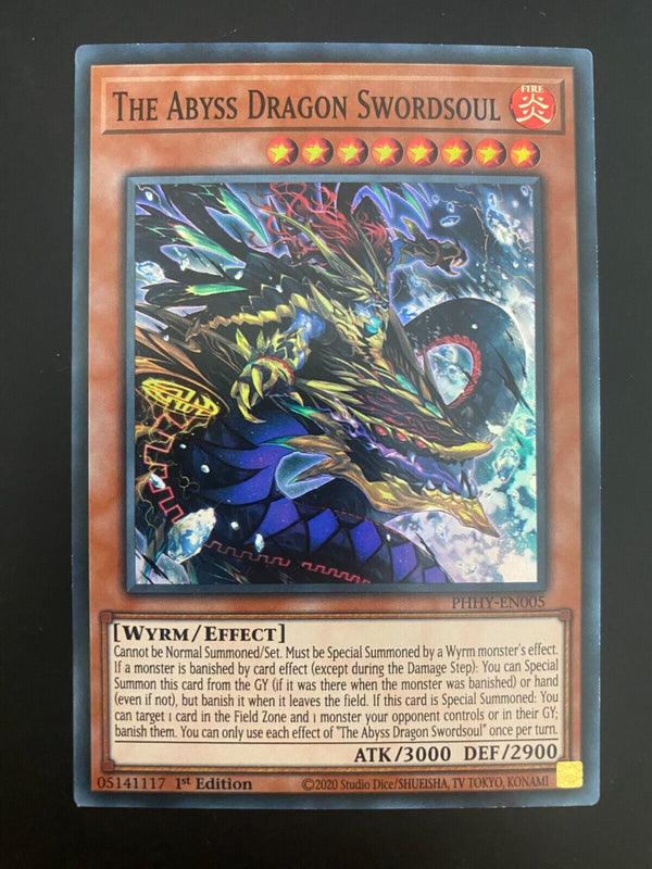 Yugioh The Abyss Dragon Swordsoul PHHY-EN005 1st Edition Super Rare NM/MINT