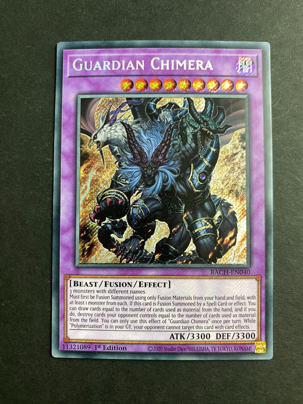 Yugioh Guardian Chimera BACH-EN040 Secret Rare 1st Edition LP