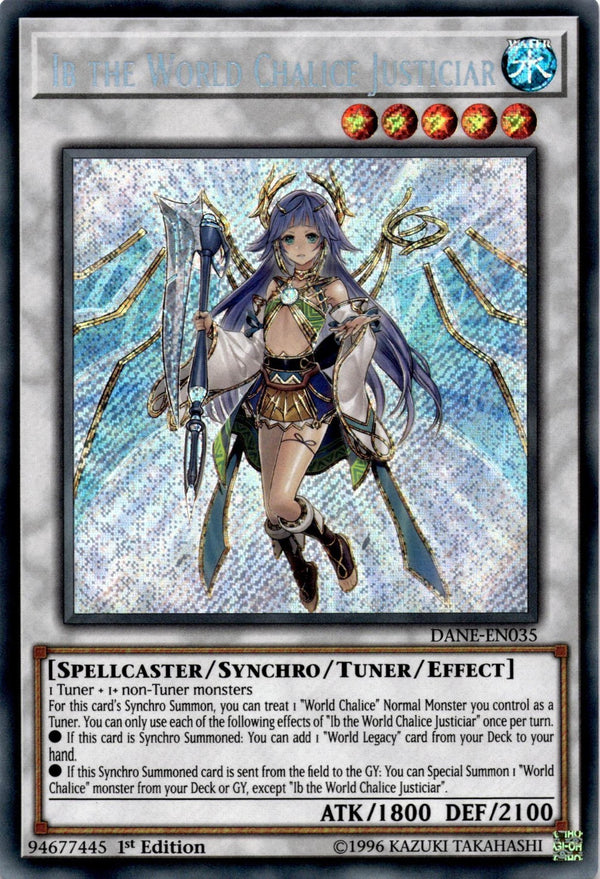 Yugioh Ib the World Chalice Justiciar DANE-EN035 Secret Rare 1st Edition VLP/NM
