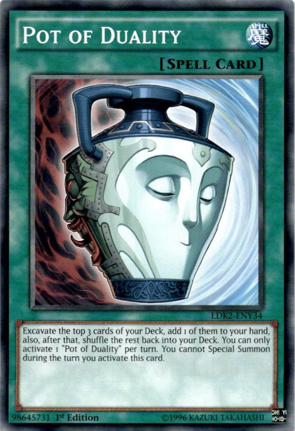 Yugioh Pot of Duality LDK2-ENY34 Common 1st Edition VLP/NM