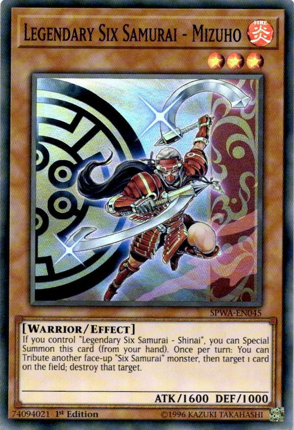 Yugioh Legendary Six Samurai - Mizuho SPWA-EN045 Super Rare 1st Edition NM
